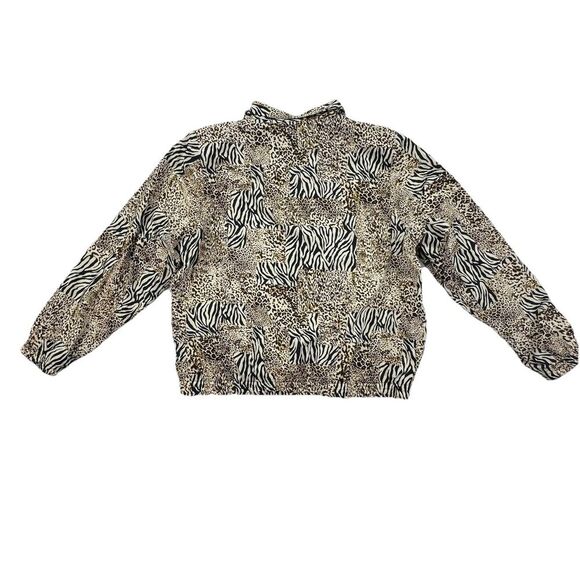 Koret Sport Bomber Jacket Women’s Medium Animal Print Leopard Zebra Track Zip - Picture 7 of 10